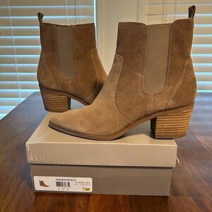Franco Sarto Tan Suede Ankle Booties